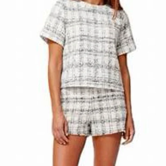 Lisa Marie Fernandez High Waist Short in White/Black Tweed sz. Med - NWT